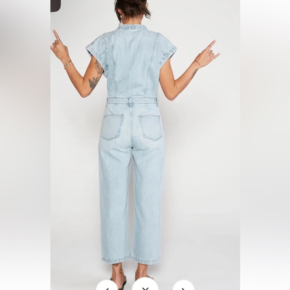 New Etica Celestine denim Jean jumpsuit size small. - Picture 5 of 13